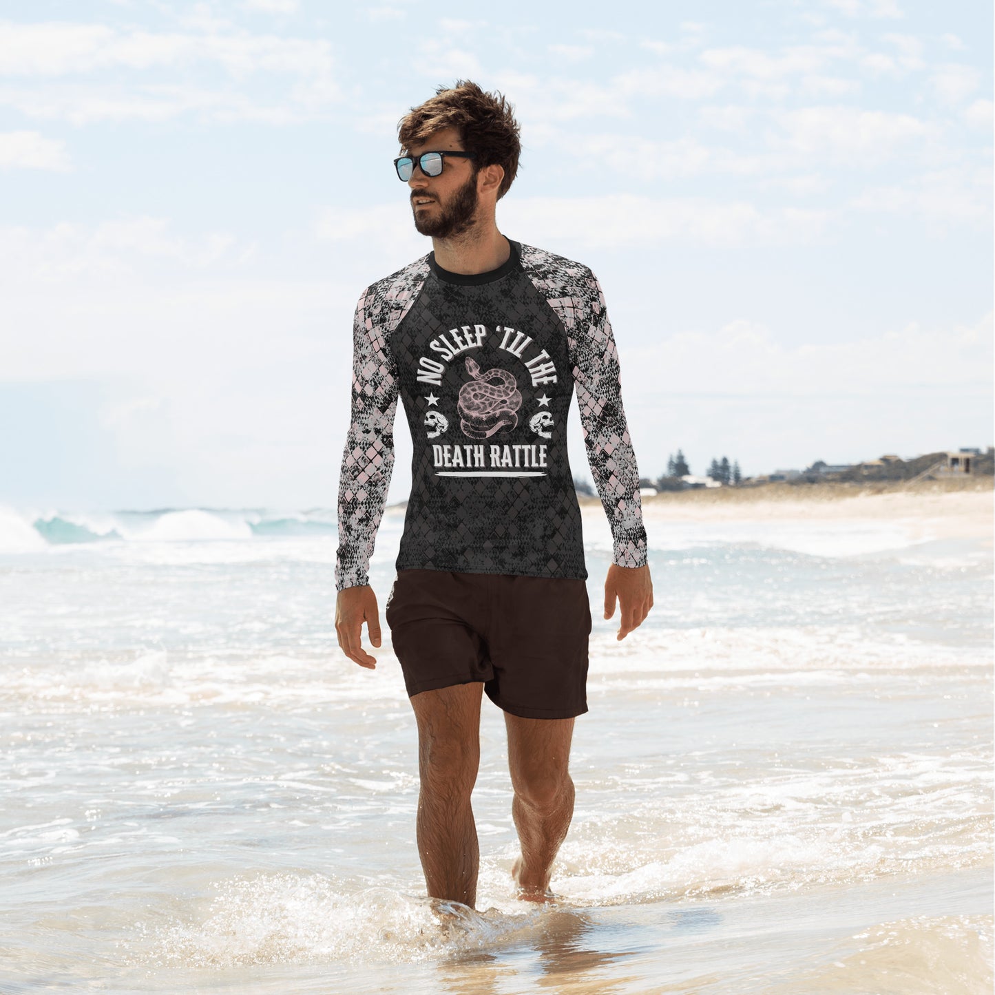 NO SLEEP 'TIL THE DEATH RATTLE Men's Rash Guard