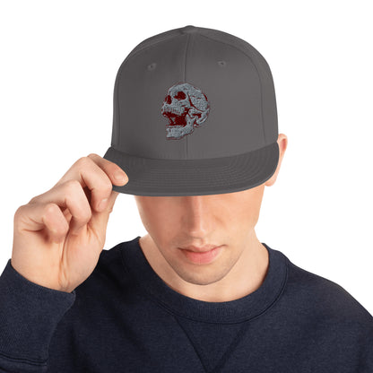 GREY SKULL Embroidered Snapback Hat