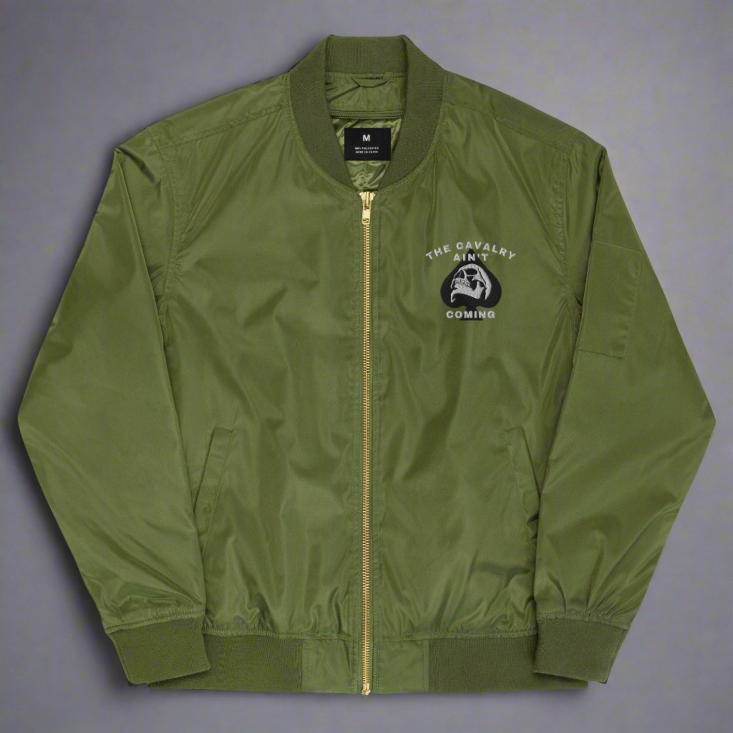 THE CAVALRY AIN'T COMING Embroidered Bomber Jacket