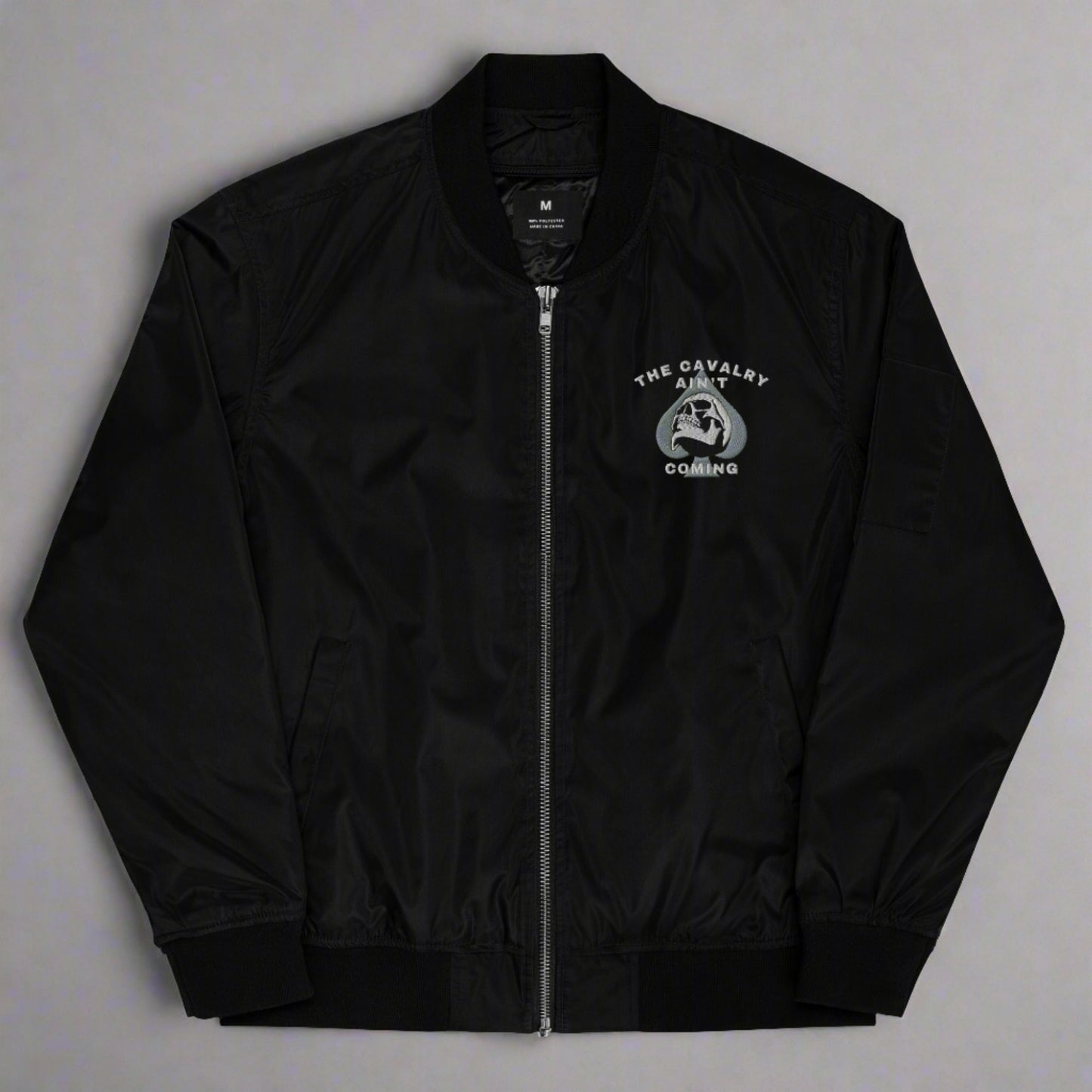 THE CAVALRY AIN'T COMING Embroidered Bomber Jacket